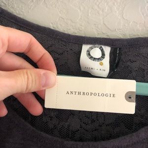 Dark grey blouse with lace under layer